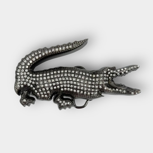 Rhinestone Crocodile Alligator Belt Buckle Sparkle Statement Fashion - Picture 1 of 3